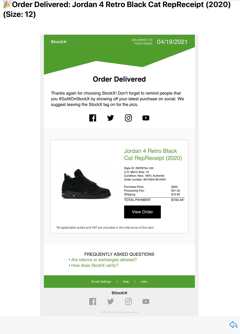 stockx black cat jordan 4