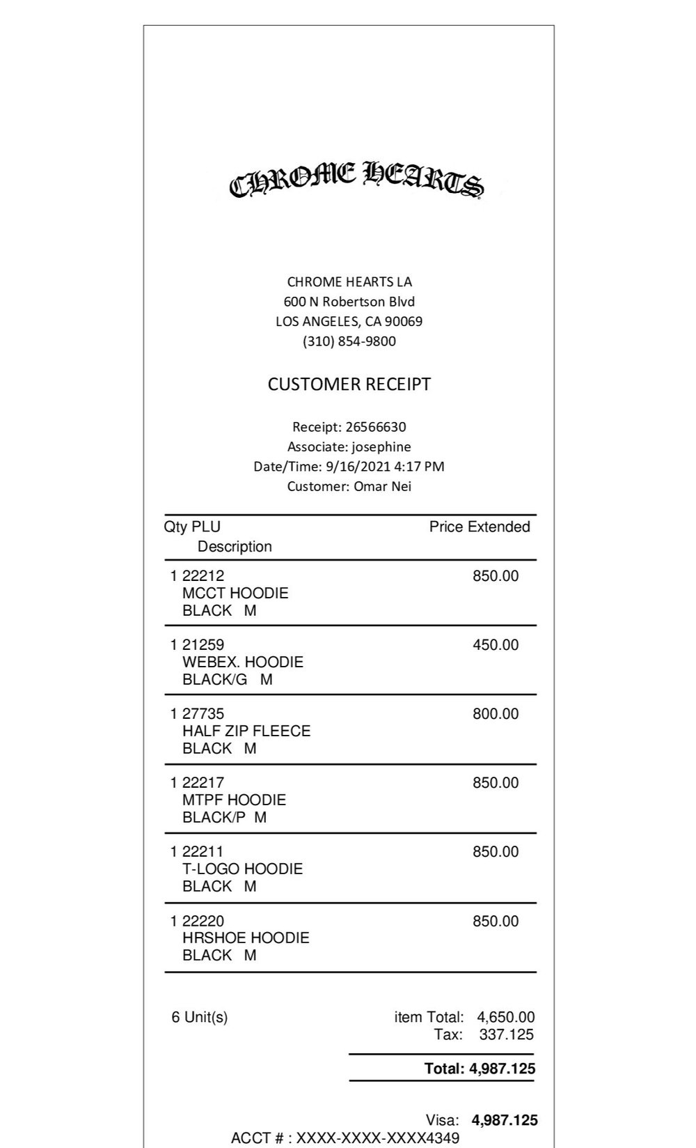 Louis Vuitton receipt — RepReceipt