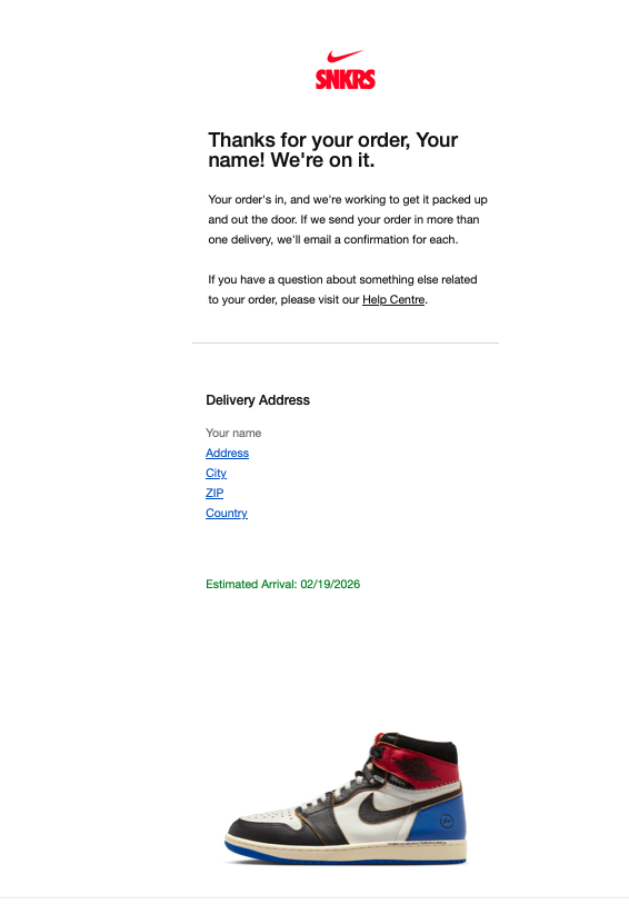 snkrs receipt generator