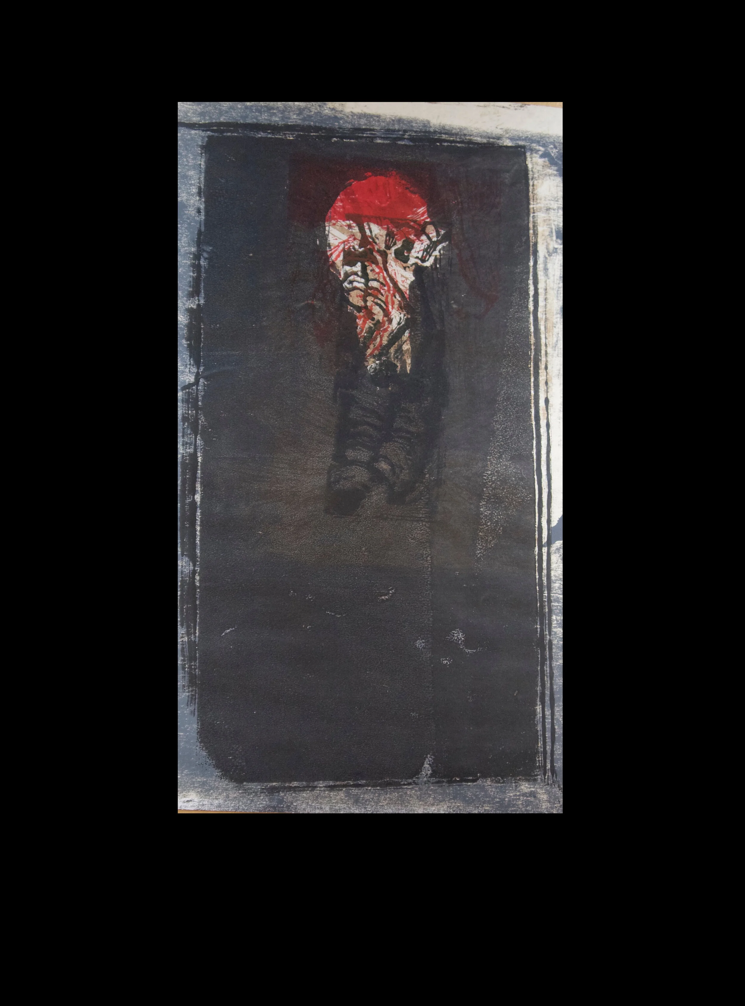 Something is missing 1 mono-type on lino print 29.5 x 42 cm