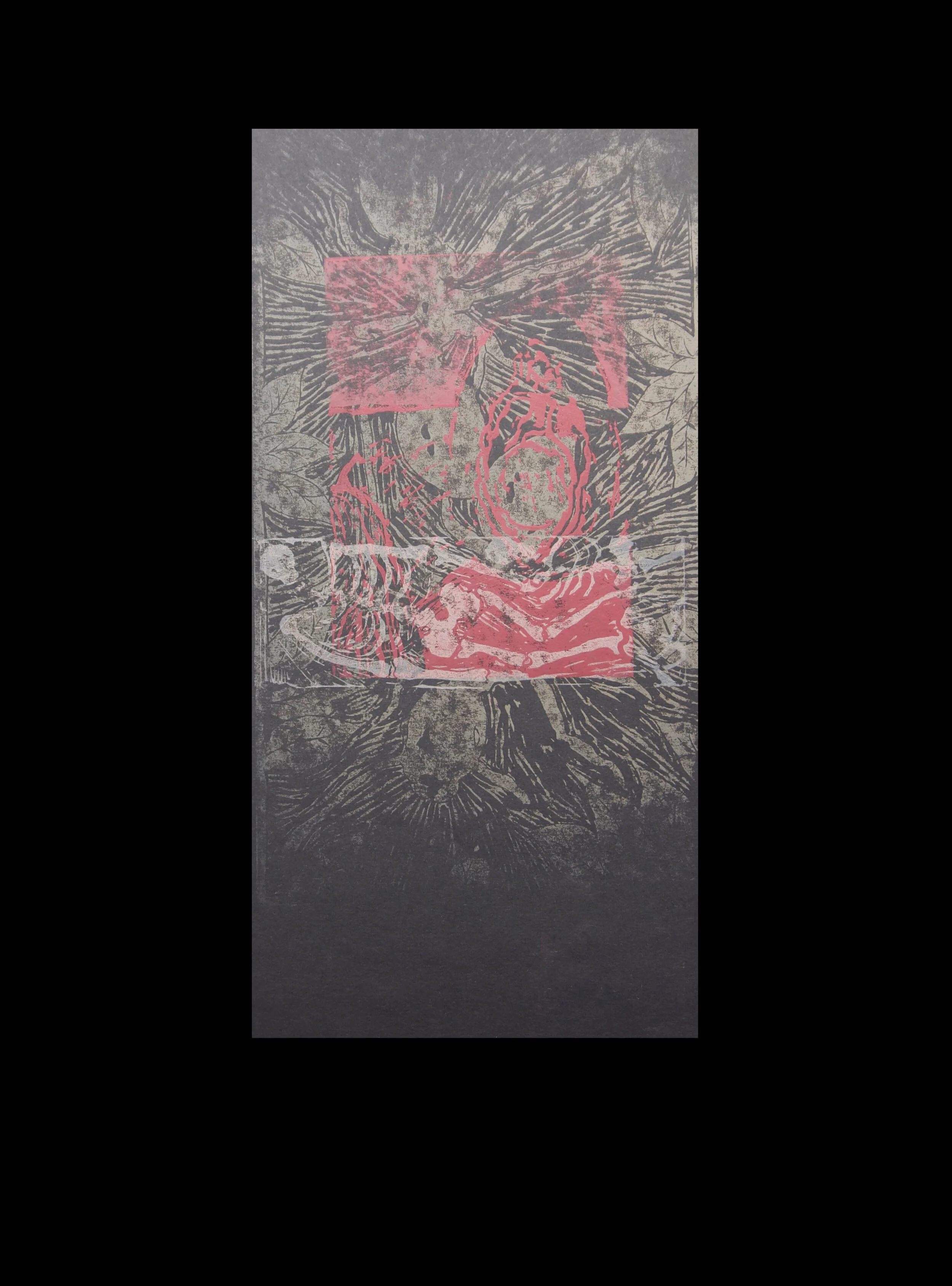 Inner collapse 3 lino mono-print 29.5 x 42 cm