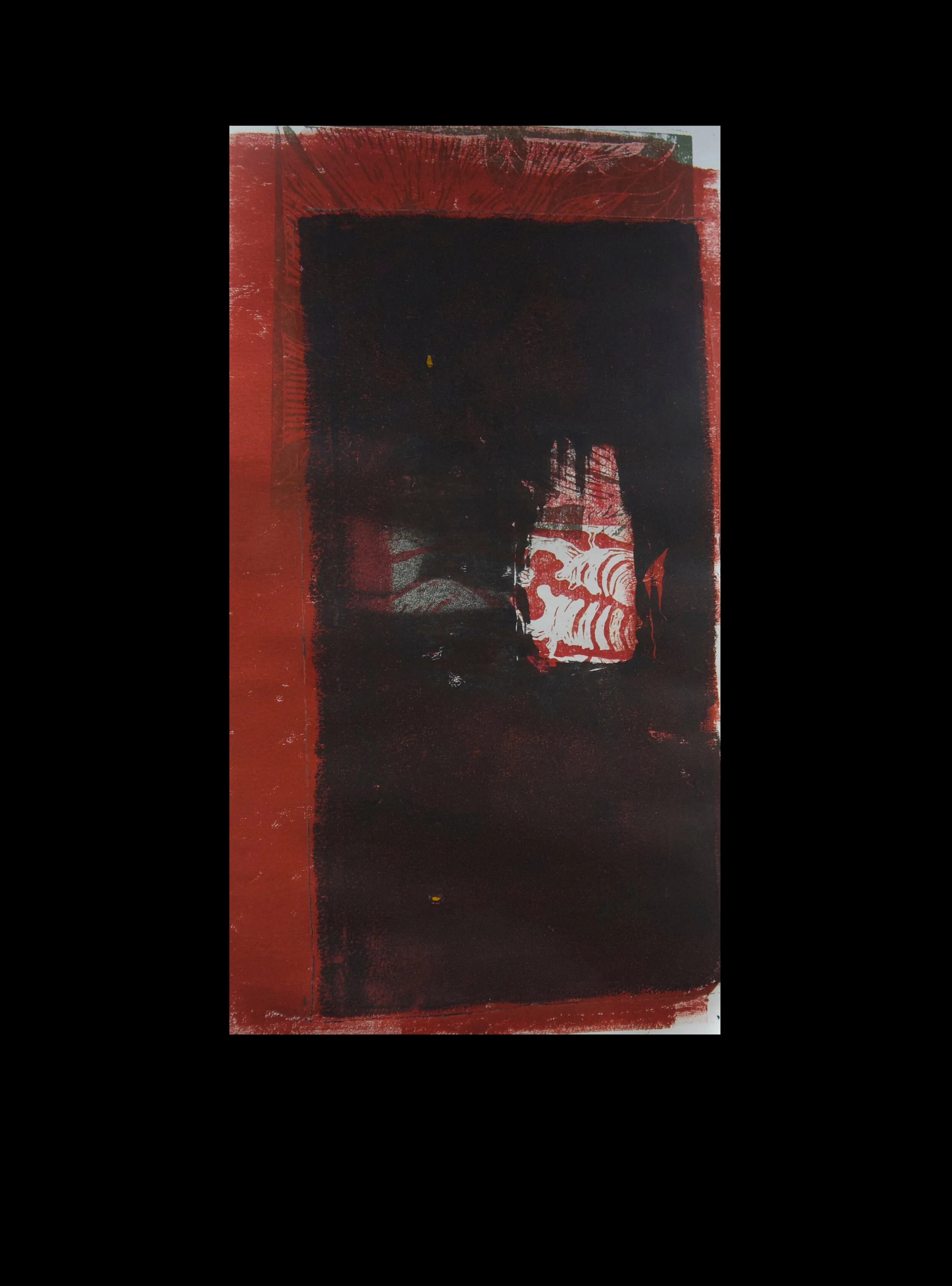 Something is missing 2 mono-type on lino print 29.5 x 42 cm