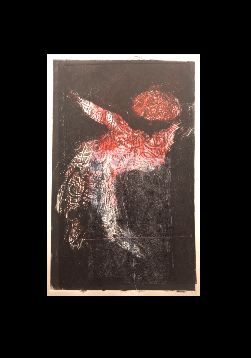 Dancing or Falling 4 29.3cm x 42cm mono-print