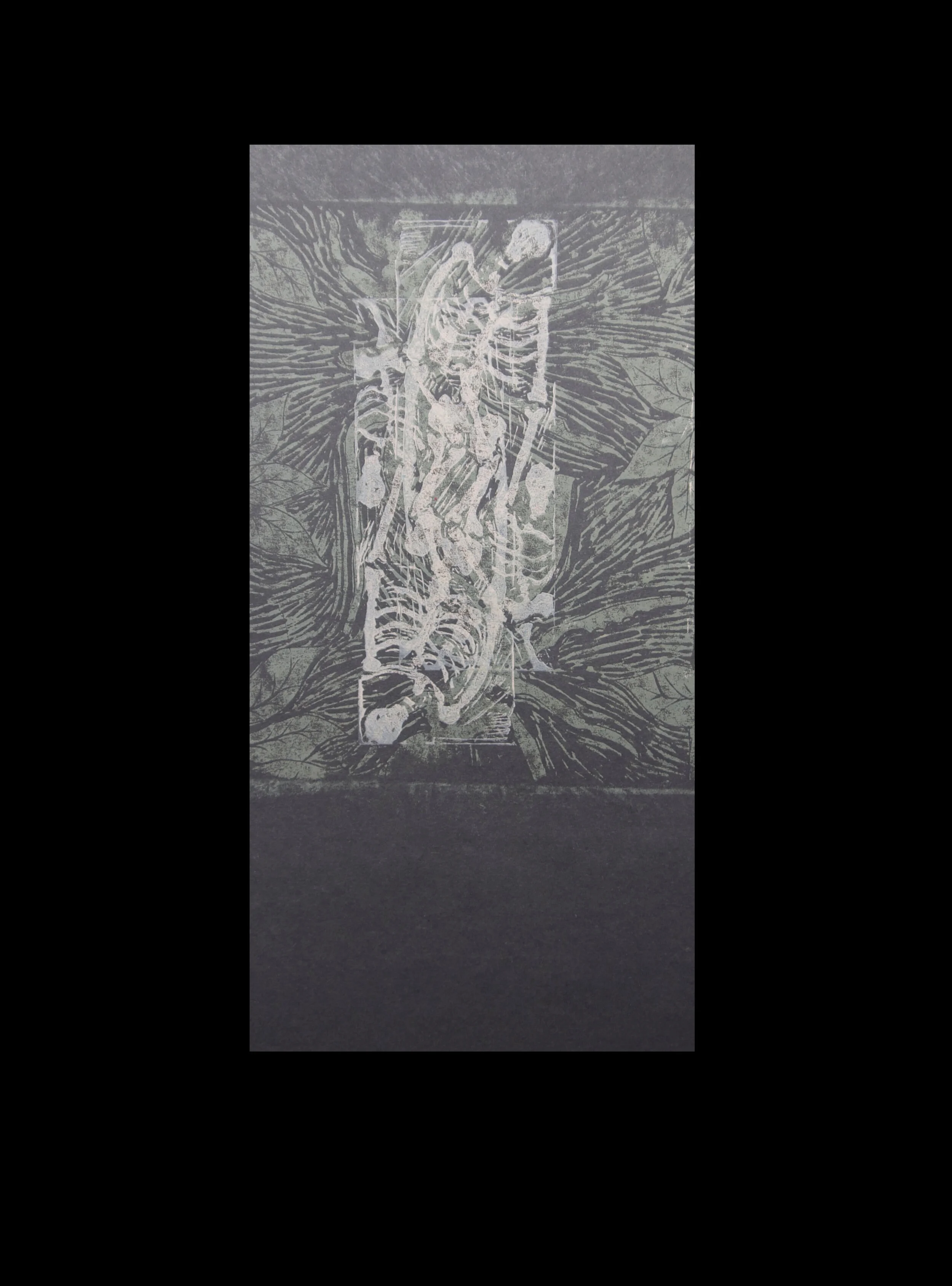 Inner collapse 1 lino mono-print 29.5 x 42 cm