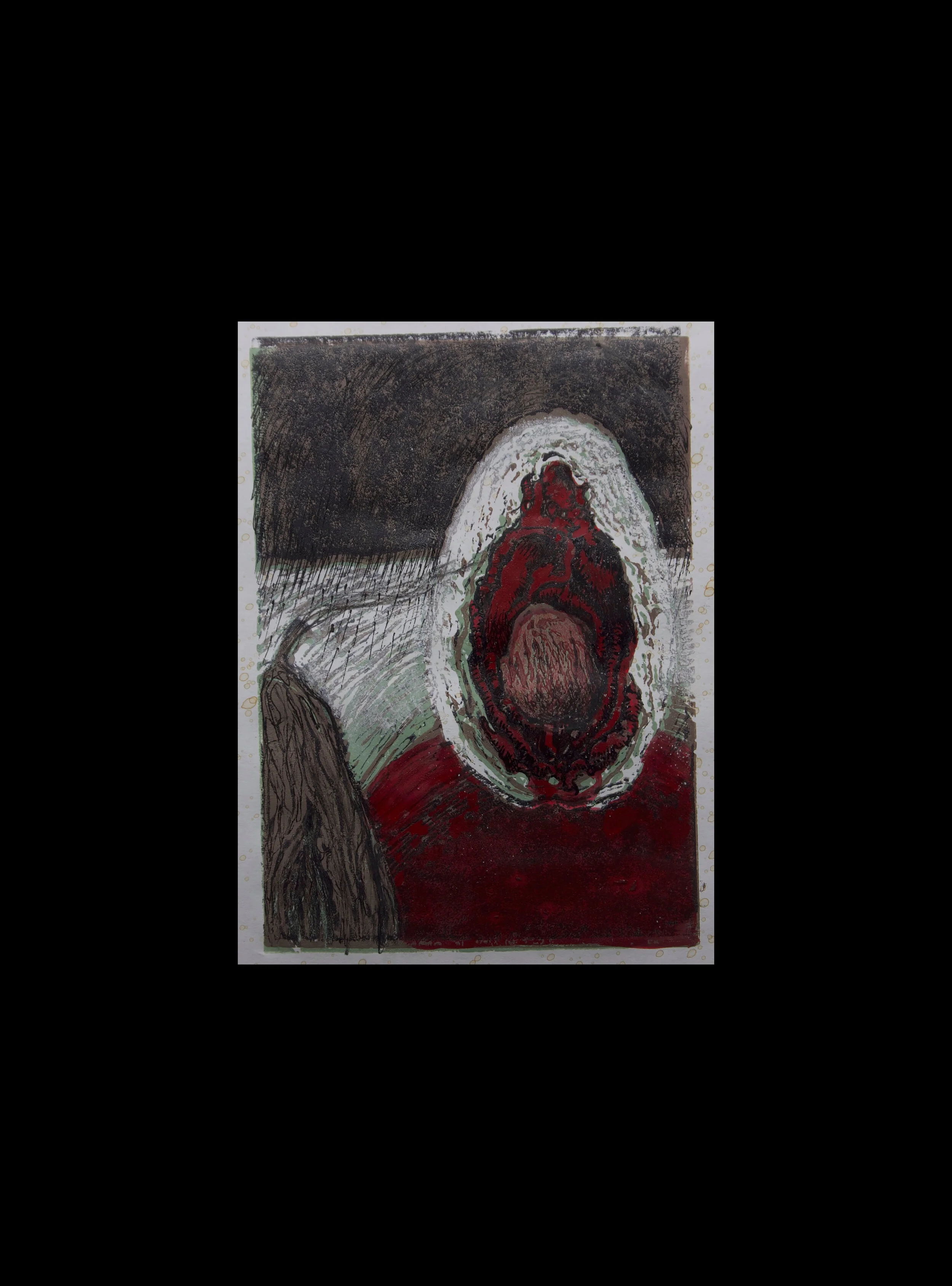 Inside out 2 mono-print and mixed media 29.5 x 42 cm
