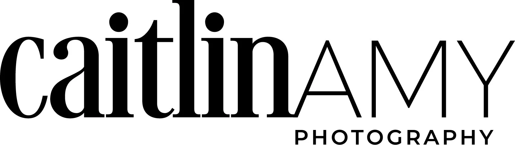 Logo for Caitlin Amy Photography with bold black and thin black text on a white background.