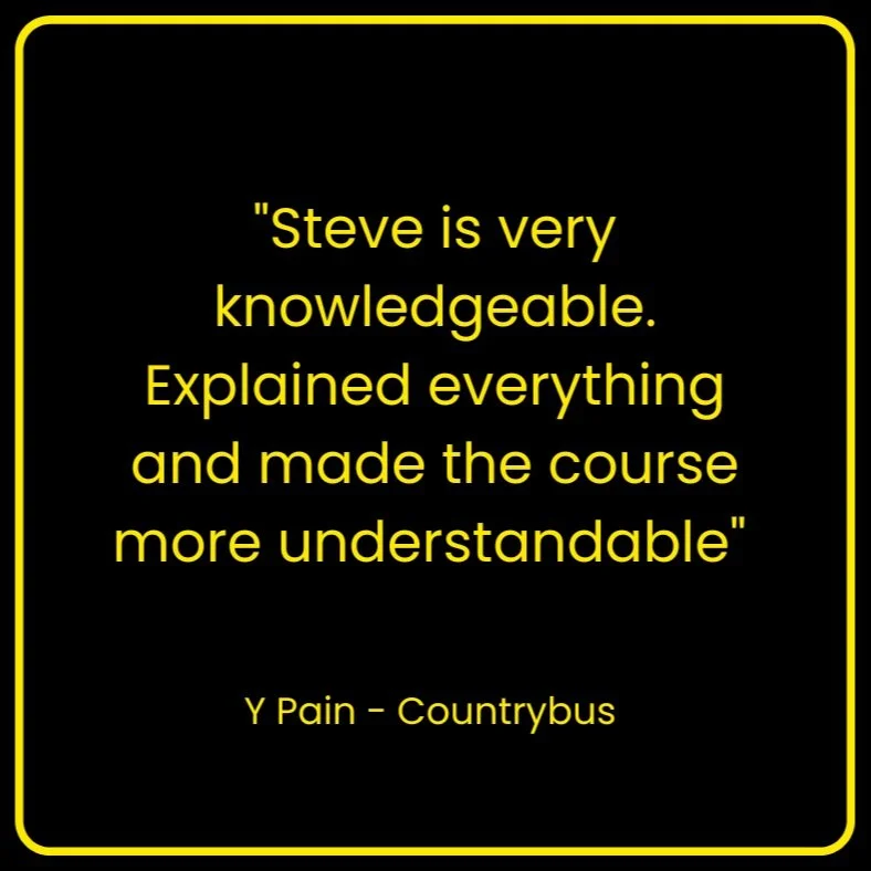 A Stuent quotation: Steve is very knowledgeable. Explained everything and made the course more understandable.