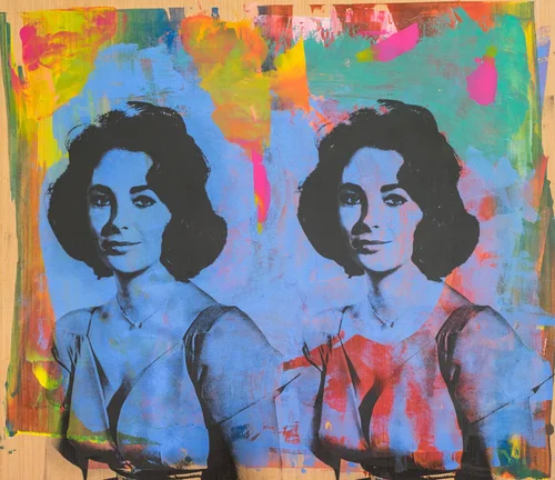 Elizabeth Taylor Double Pop Art Painting