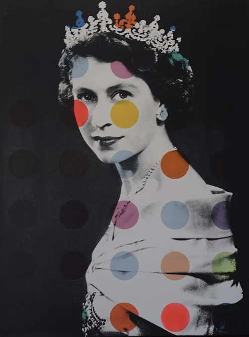 Queen Elizabeth II Polka Dot Pop Art Painting