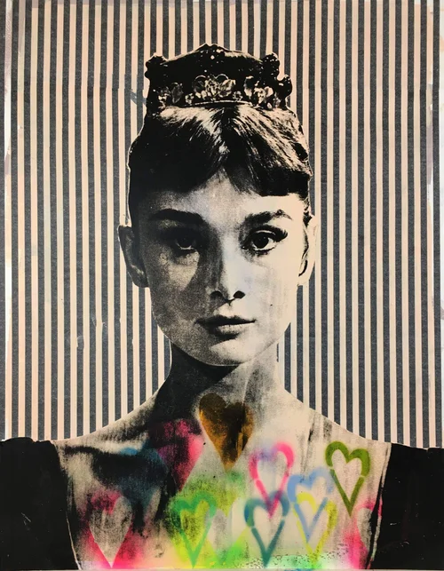 Audrey Hepburn Pop Art Painting on Wood