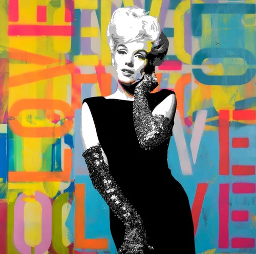 Marilyn Monroe Pop Art Painting on Paper
