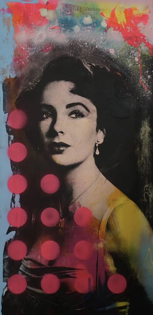 Elizabeth Taylor Red Pop Art Painting