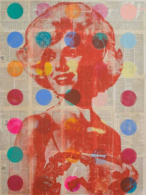 Marilyn Monroe Polka Dot Pop Art Painting