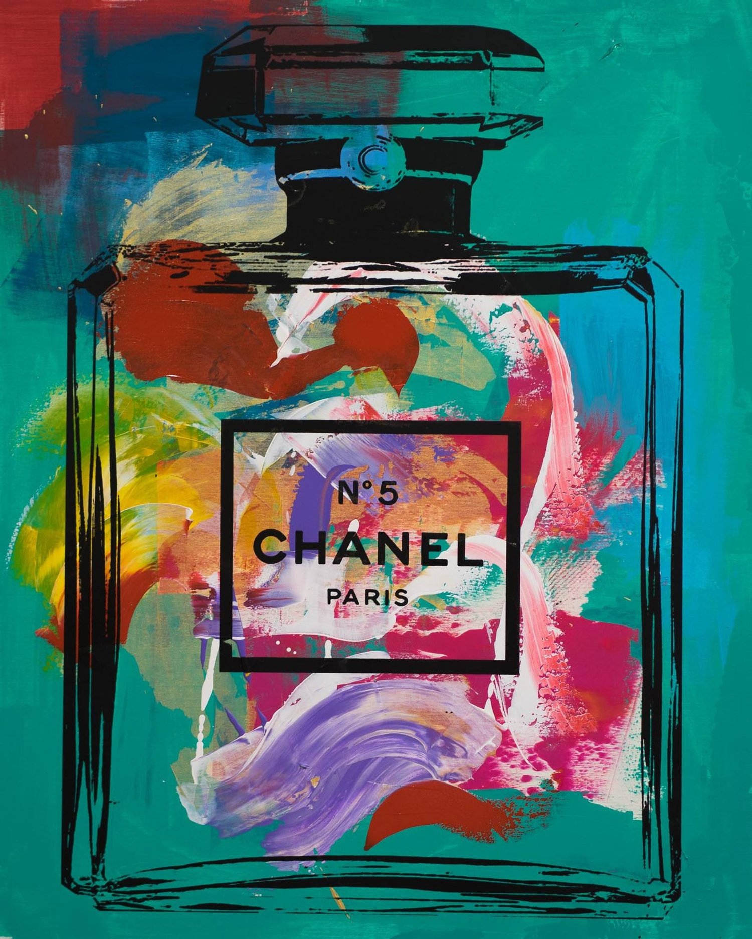 Chanel Perfume Wall Art  Chanel wall art, Colorful artwork, Pop art print