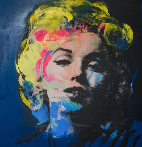 Marilyn Monroe Blue Pop Art Painting