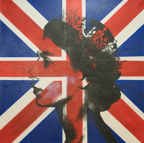 Queen Elizabeth II Union Jack Pop Art Painting