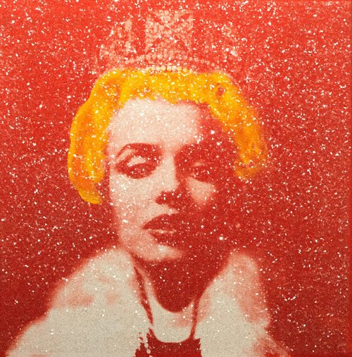 Marilyn Monroe Diamond Dust Pop Art Painting on Plywood