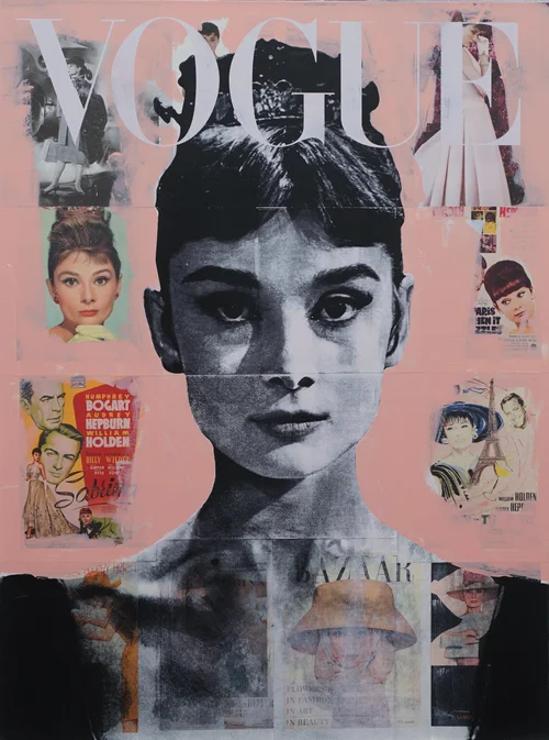 Audrey Hepburn Collage Pop Art Painting