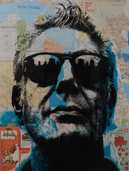 Anthony Bourdain Paper Pop Art Print