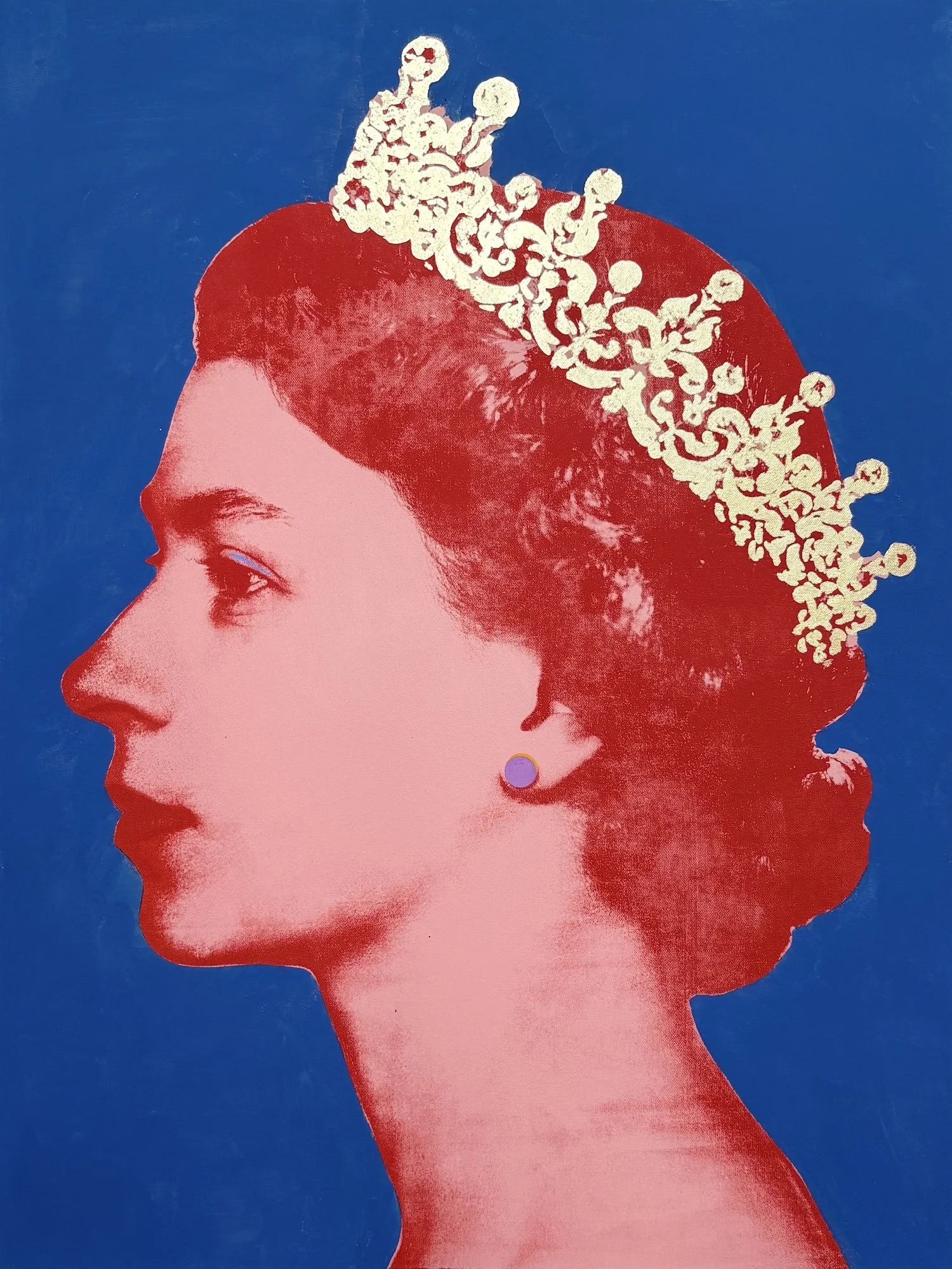 Queen Elizabeth II Pop Art Painting on Canvas