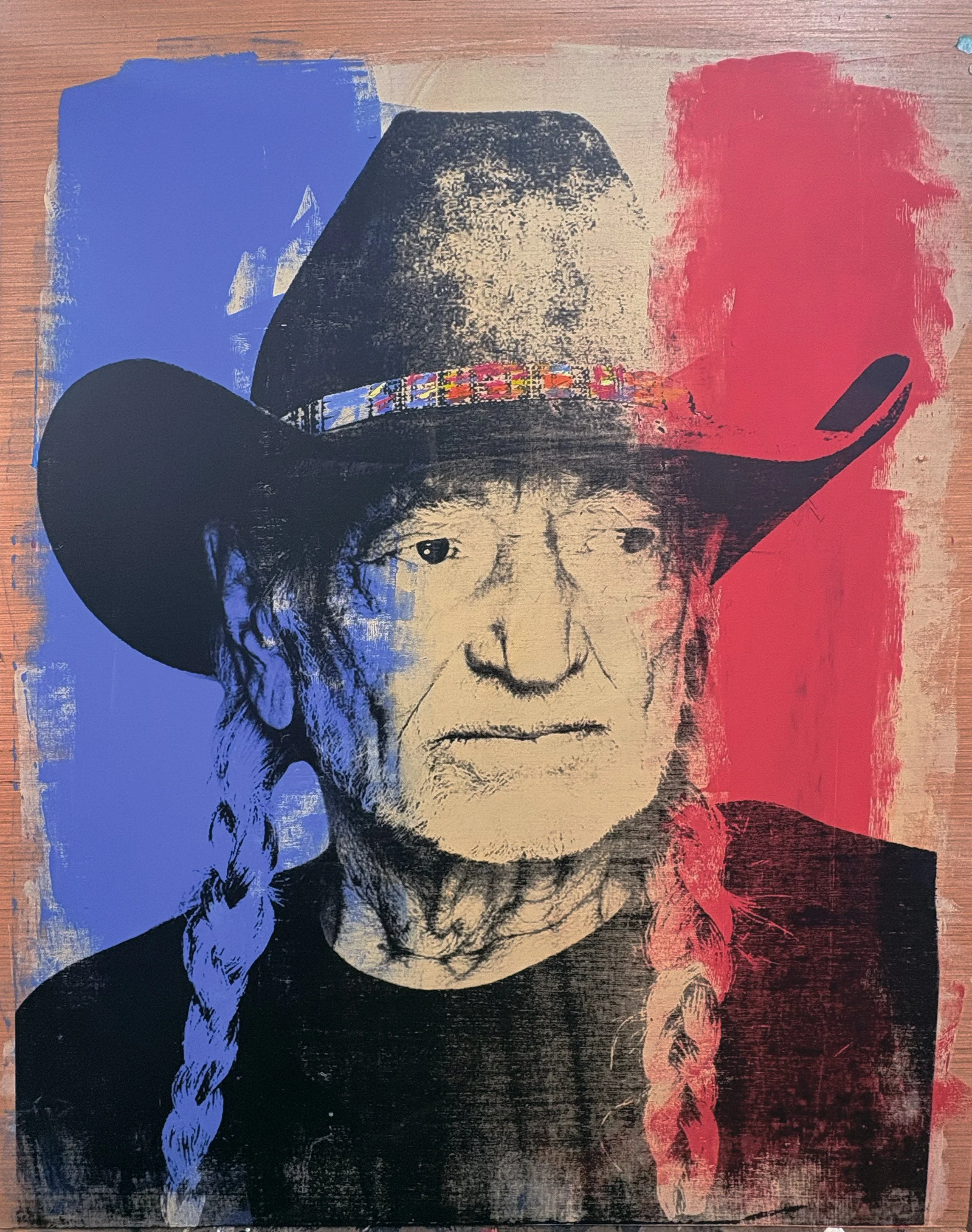 Willie Nelson Pop Art Painting on plywood