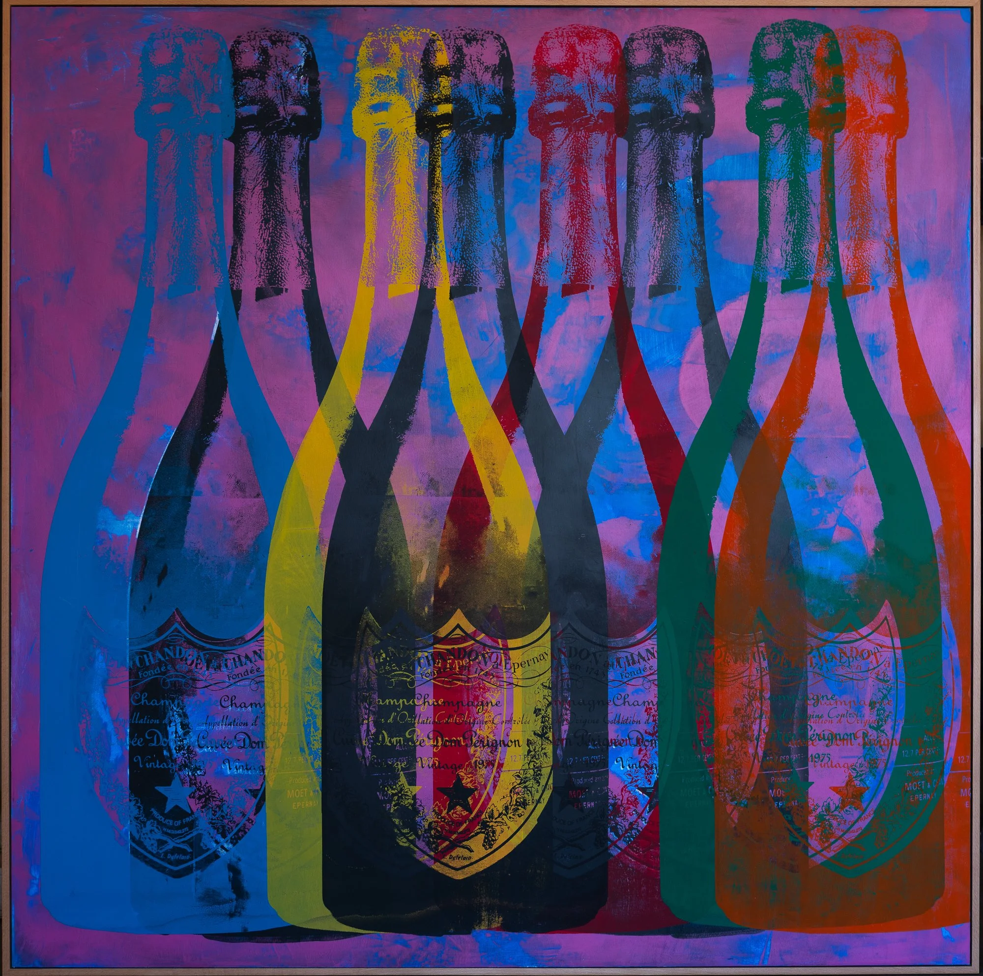 Dom Pérignon Pop Art Painting on Plywood