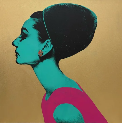 Audrey Hepburn Gold Leaf Pop Art Painting