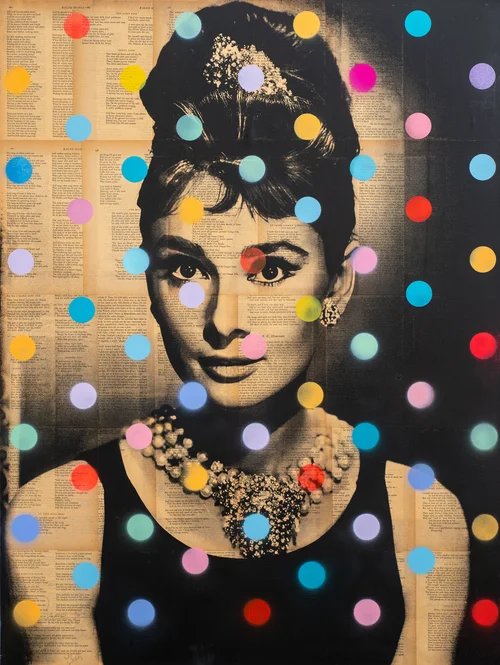 Audrey Hepburn Silkscreen Canvas Pop Art Painting
