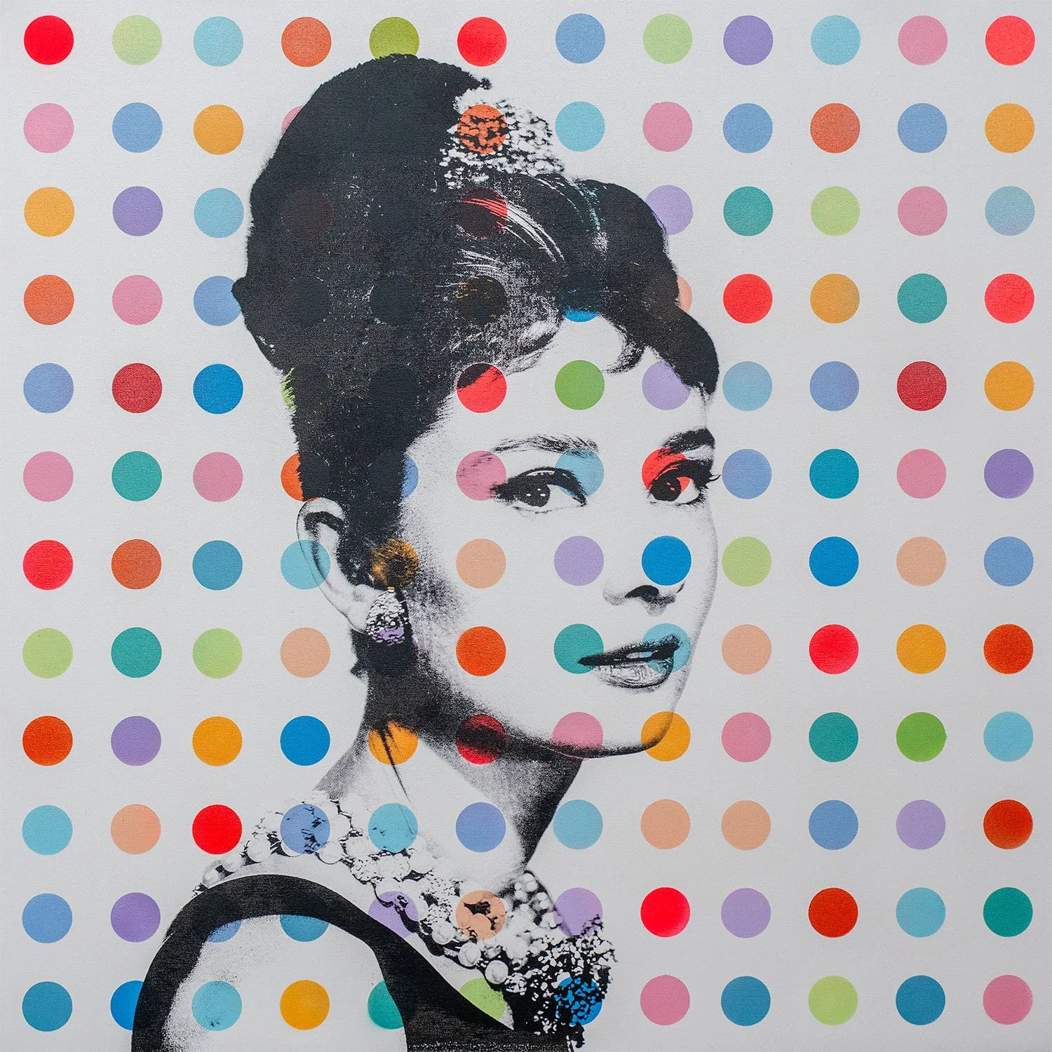 Audrey Hepburn Polka Dot Pop Art Portrait