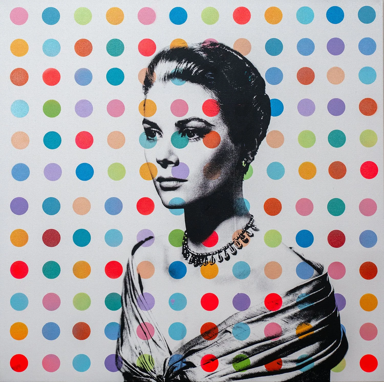 Grace Kelly Polka Dot Pop Art Portrait