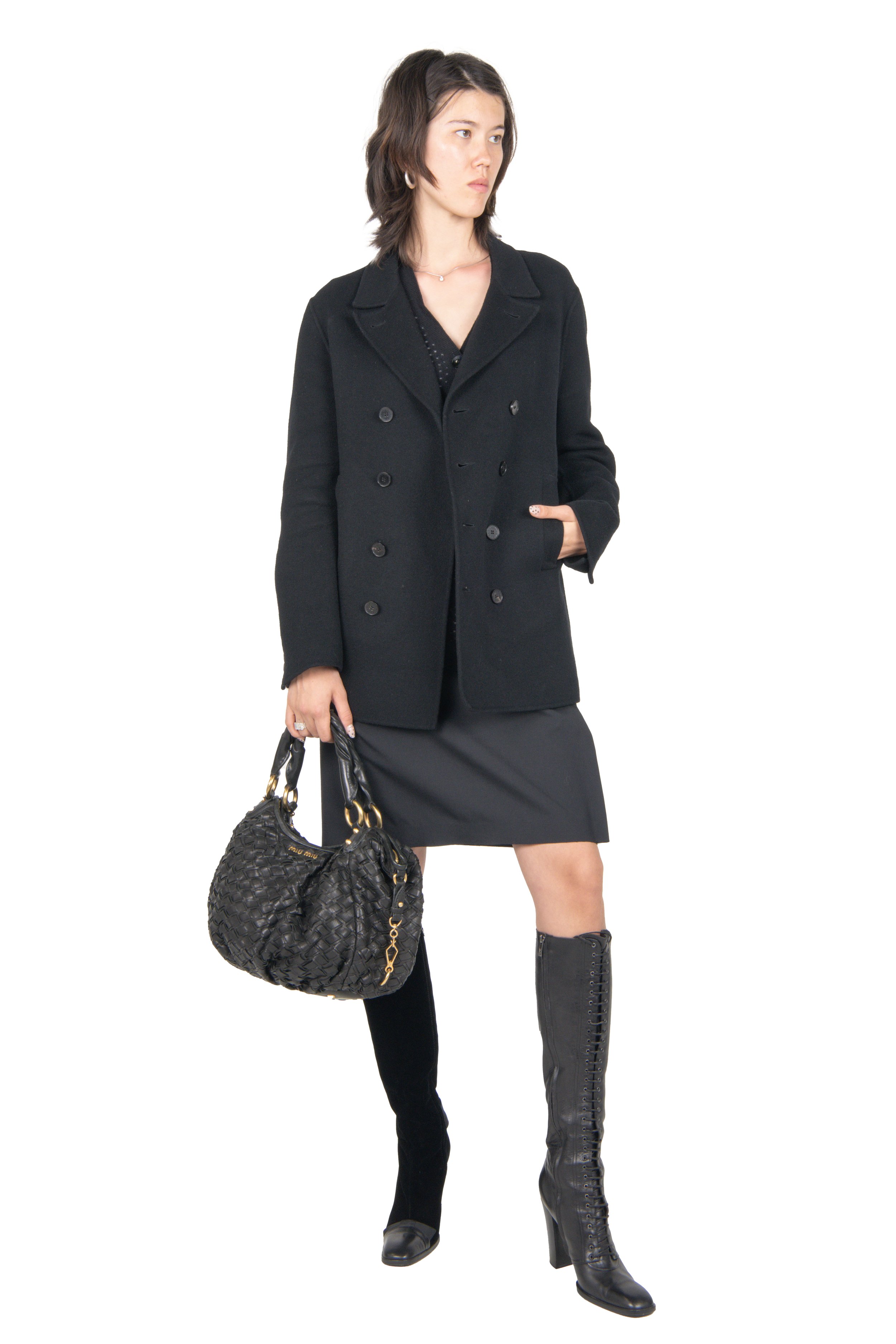 Icicle Black Wool Double Breasted Pea Coat.jpg