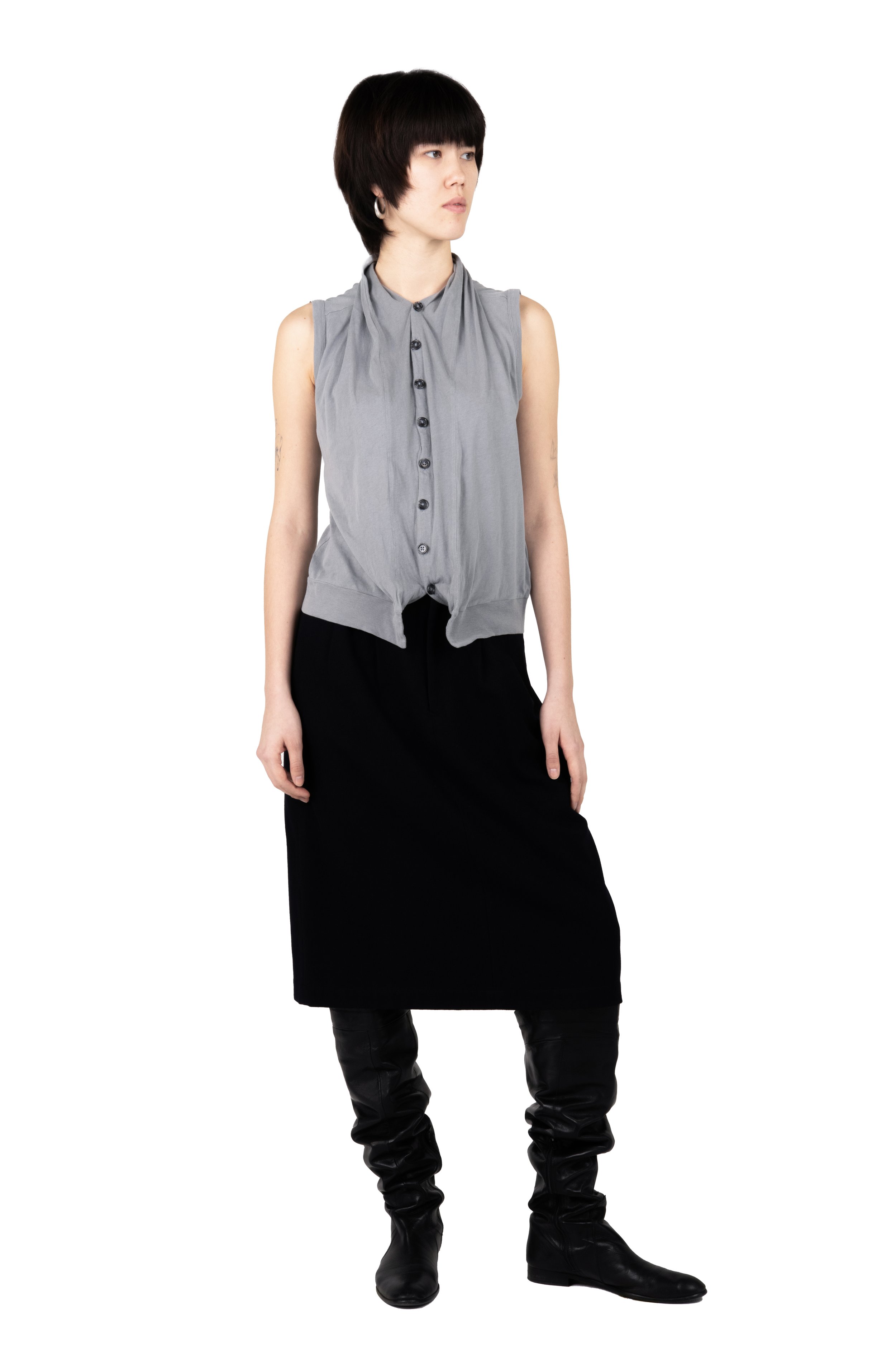 Ann Demeuleemeester Grey Vest Second Hand .jpg