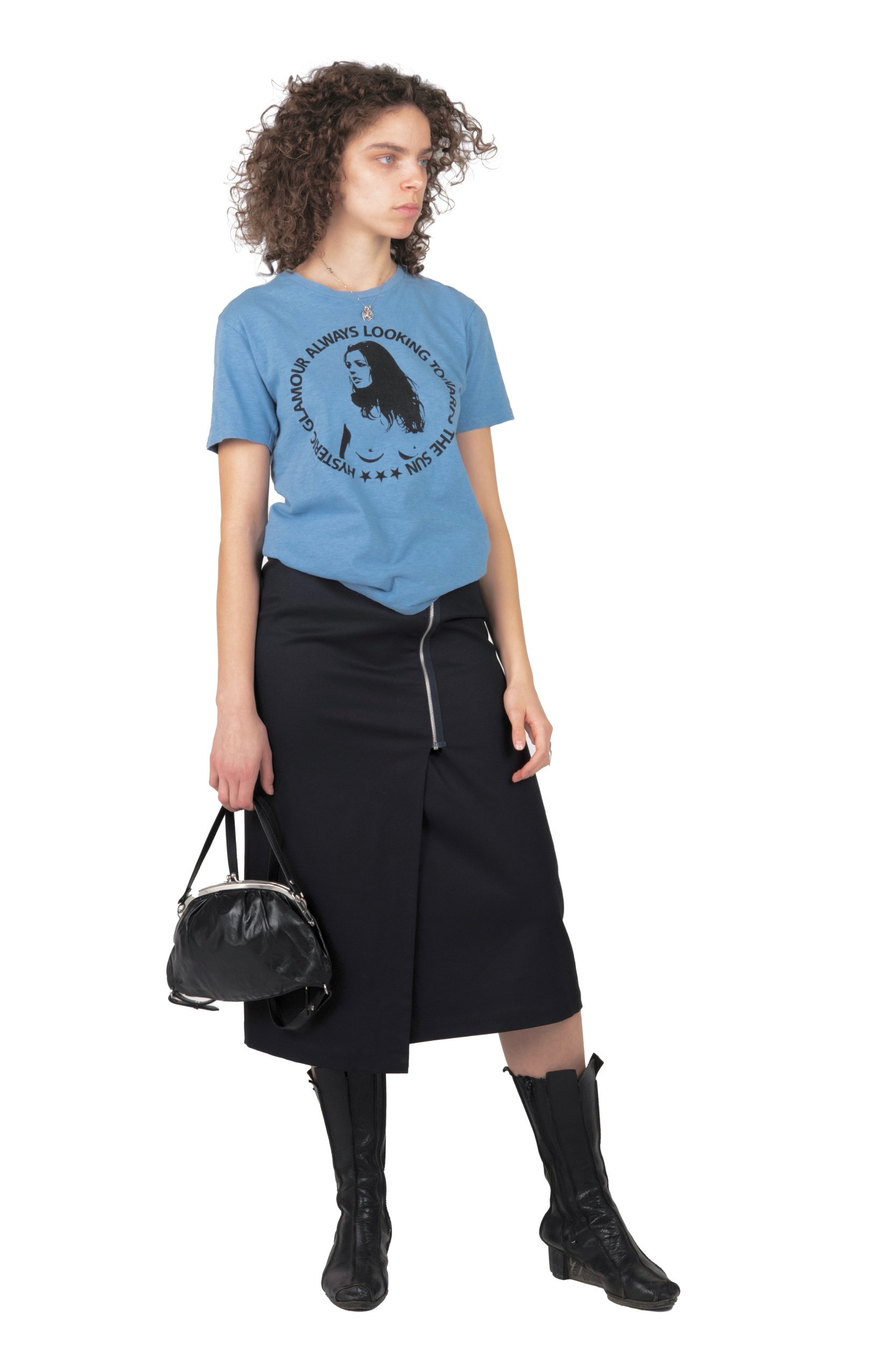 Comme des Garçons tricot dark blue midi skirt