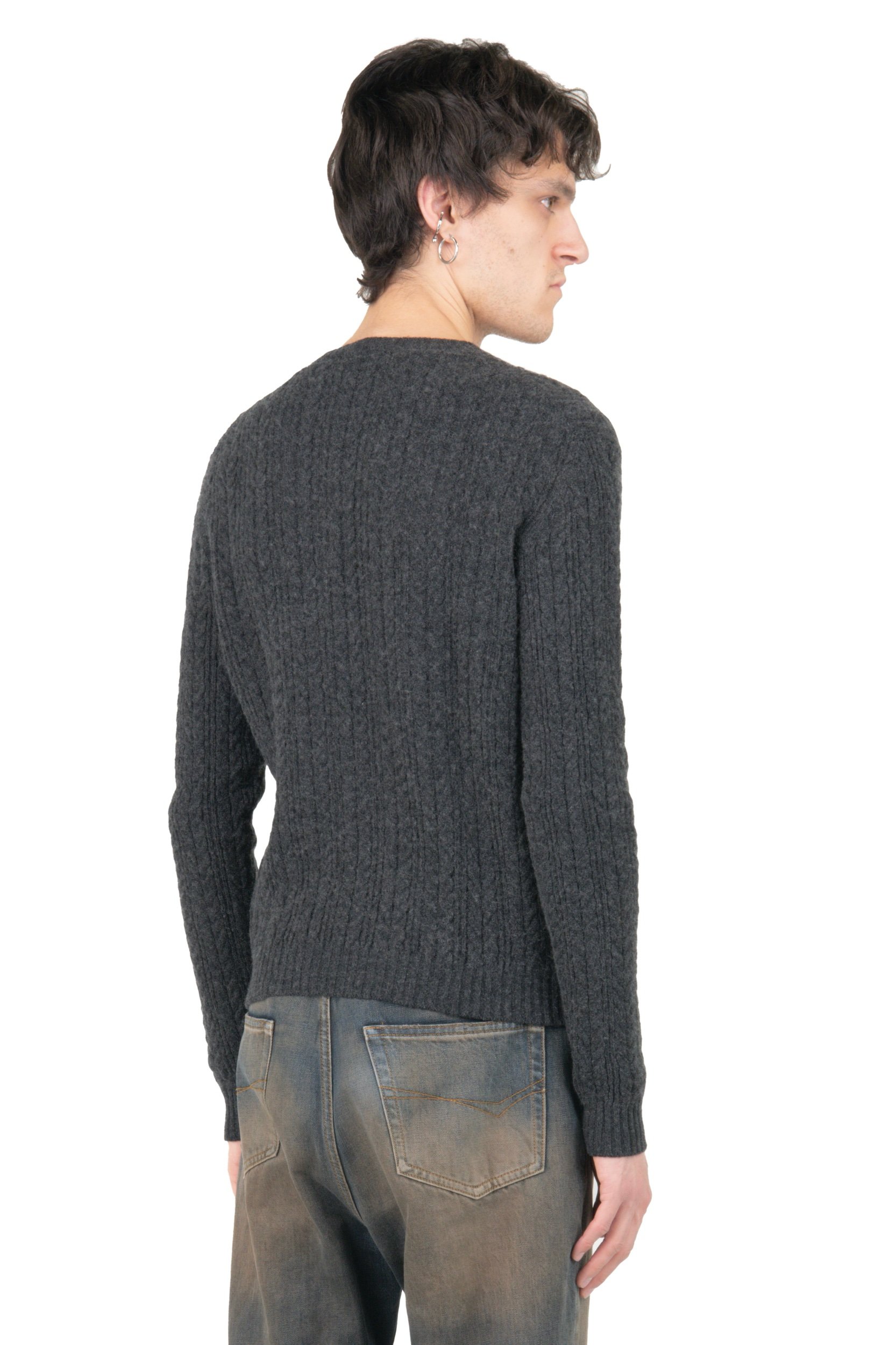 Prada Grey Cashmere V-Neck Sweater