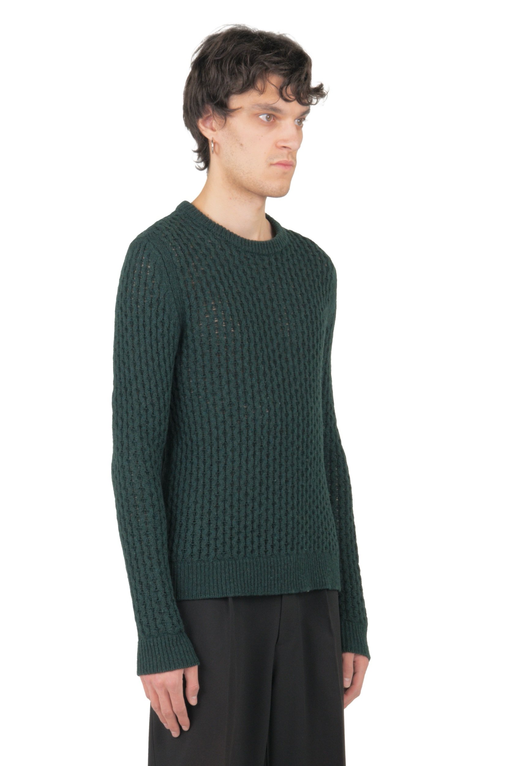 Raf Simons Green Wool Knit Sweater