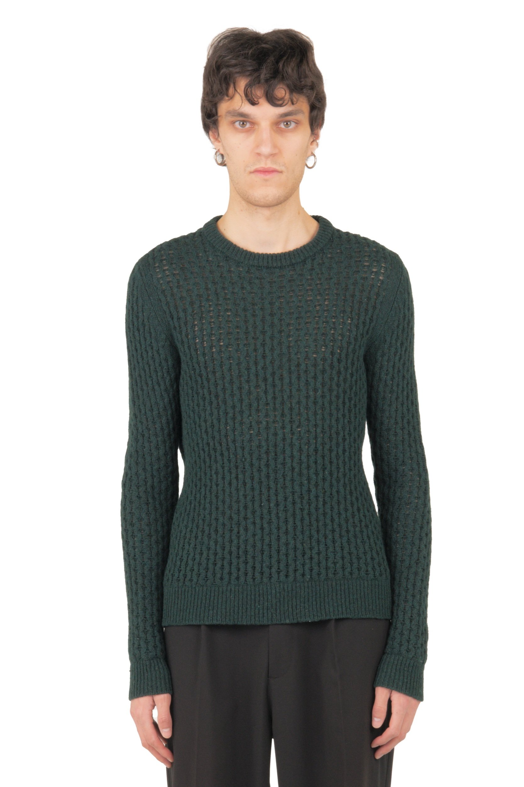 Raf Simons Green Wool Knit Sweater