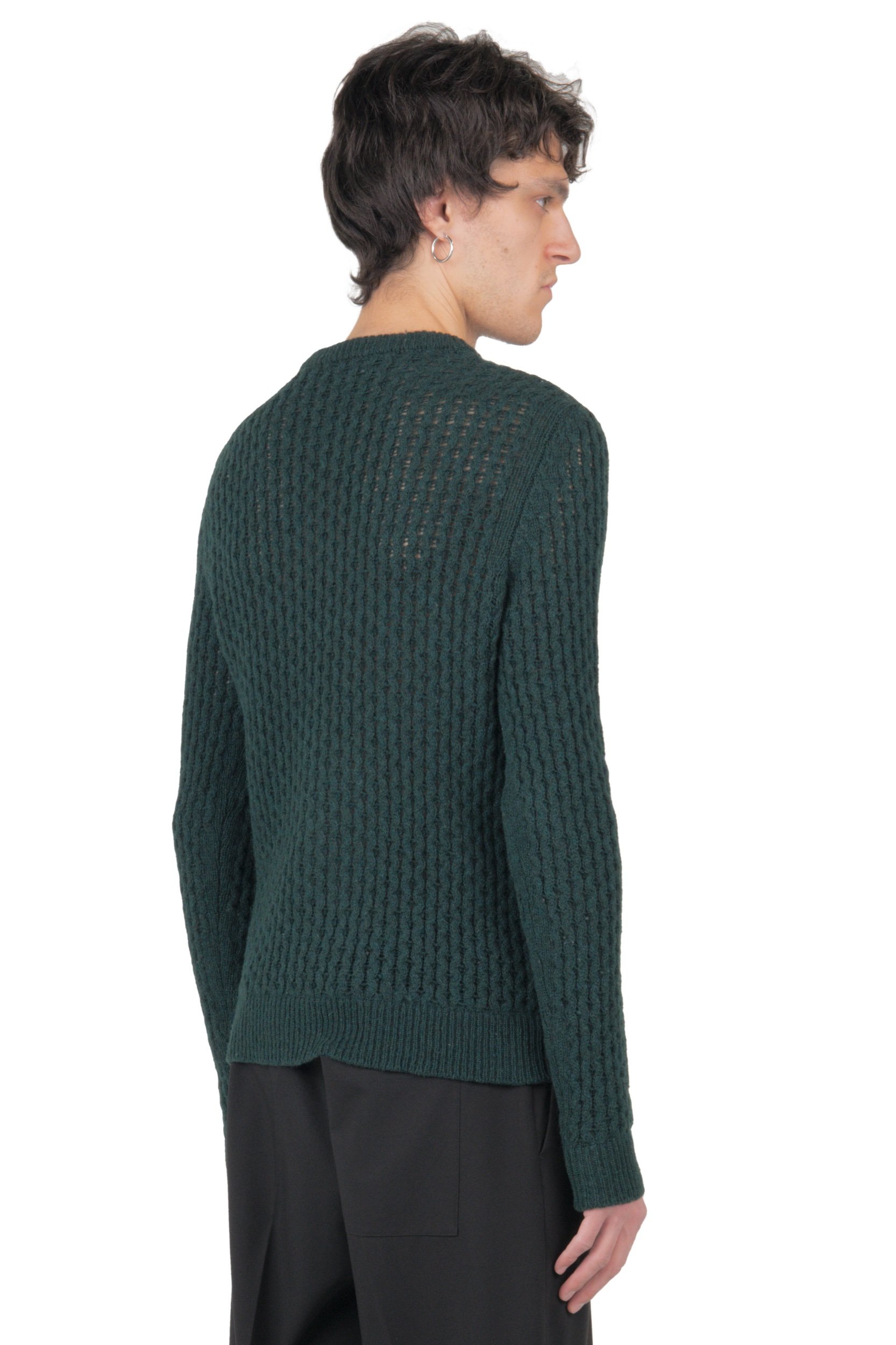 Raf Simons Green Wool Knit Sweater