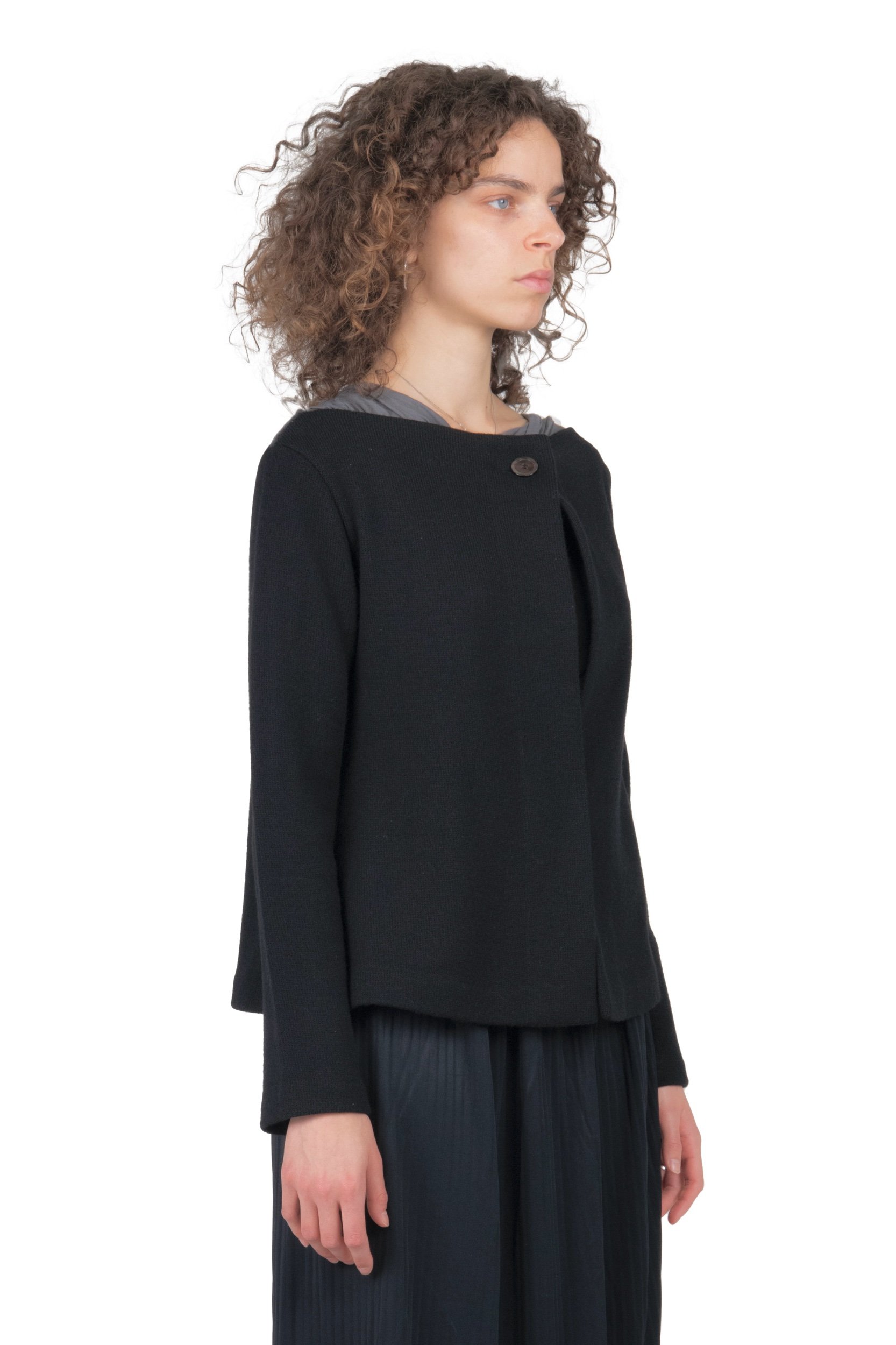 Yohji Yamamoto +Noir Open Neck Wool Jacket