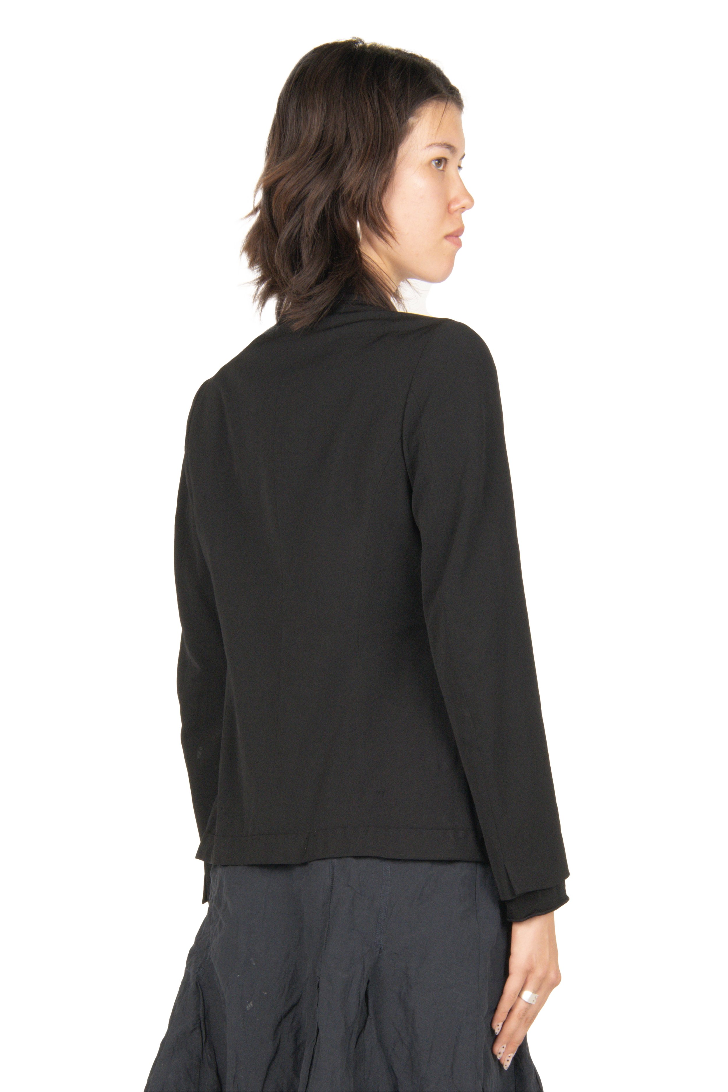 Yohji Yamamoto Black Uniform Buttonless Blazer Back.jpg