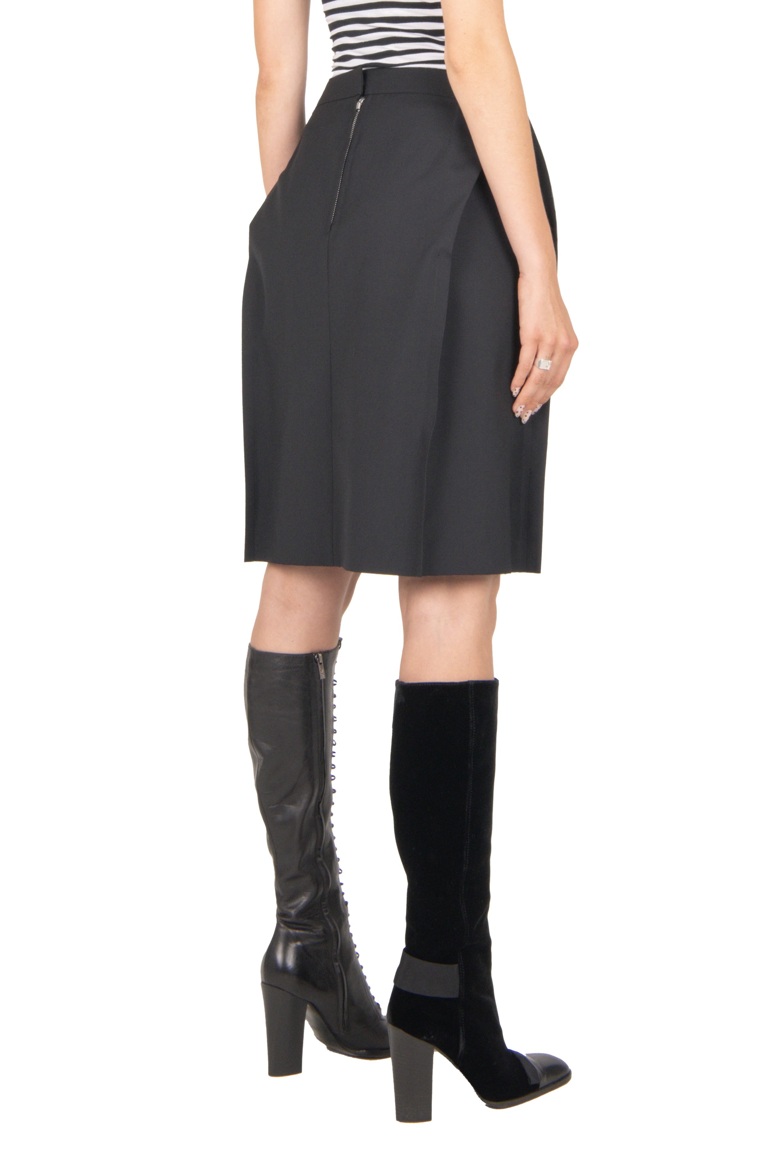 Junya Watanabe Comme des Garcons Black Notch Skirt Back.jpg