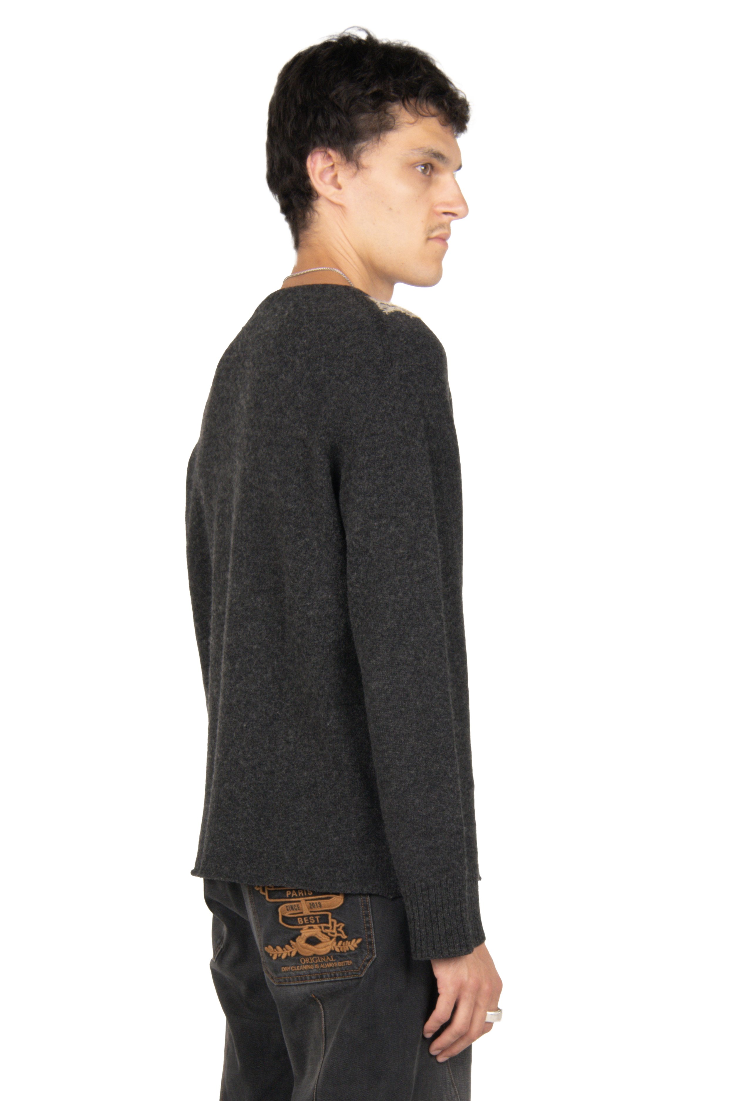 Y's Men Wool Zip Up Sweater Back.jpg
