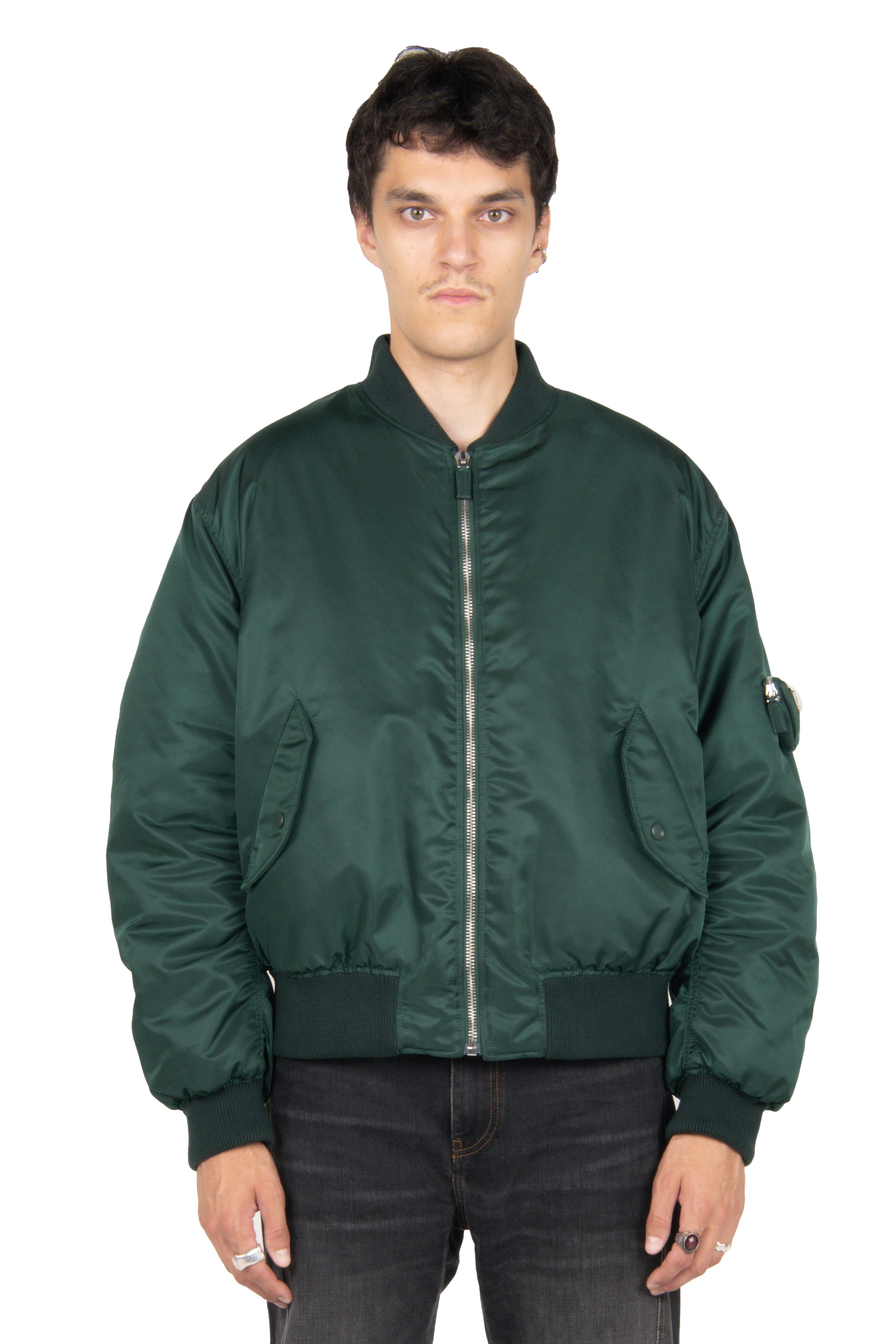 PRADA Green Re-Nylon Bomber Jacket.jpg