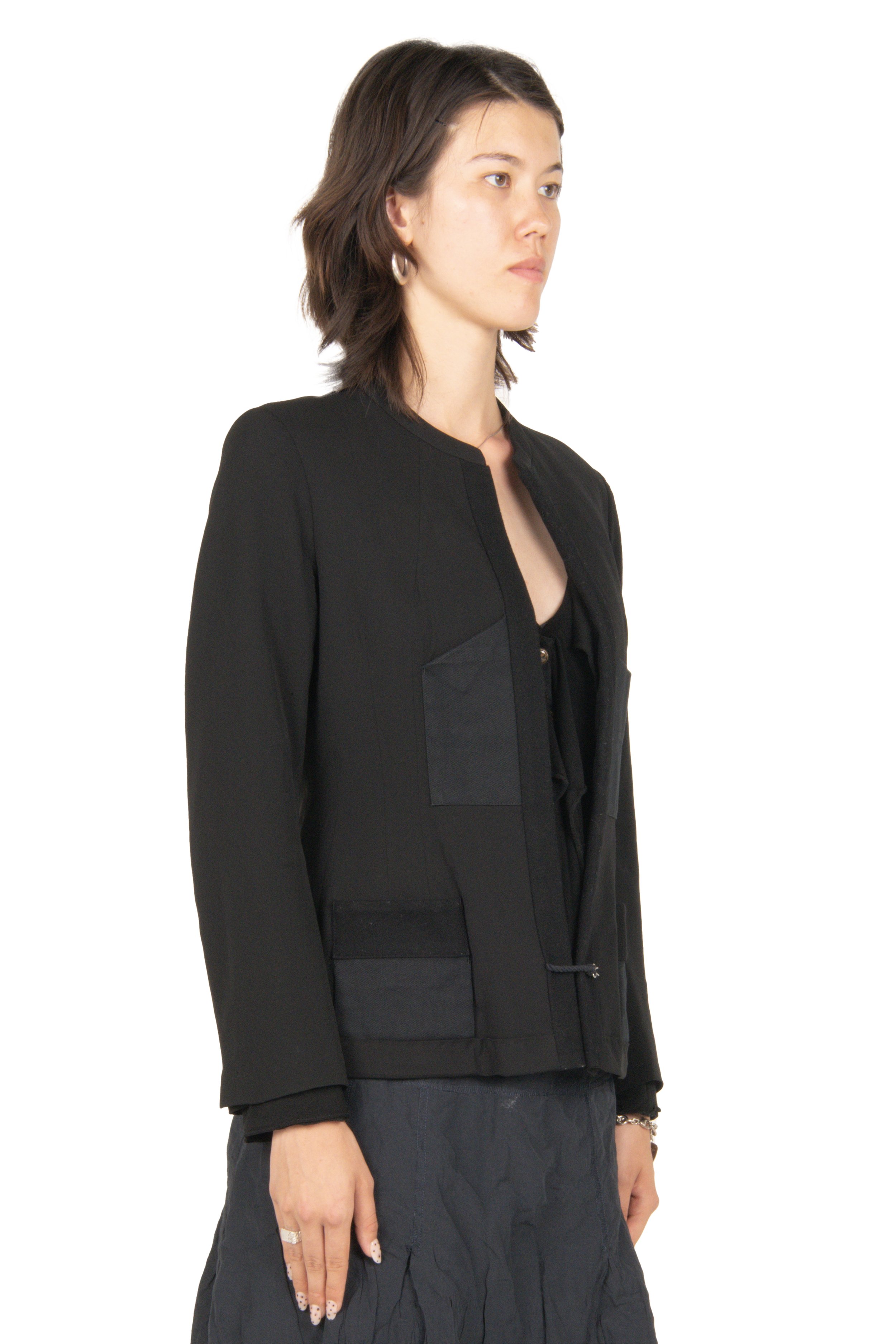 Yohji Yamamoto Black Buttonless Blazer.jpg