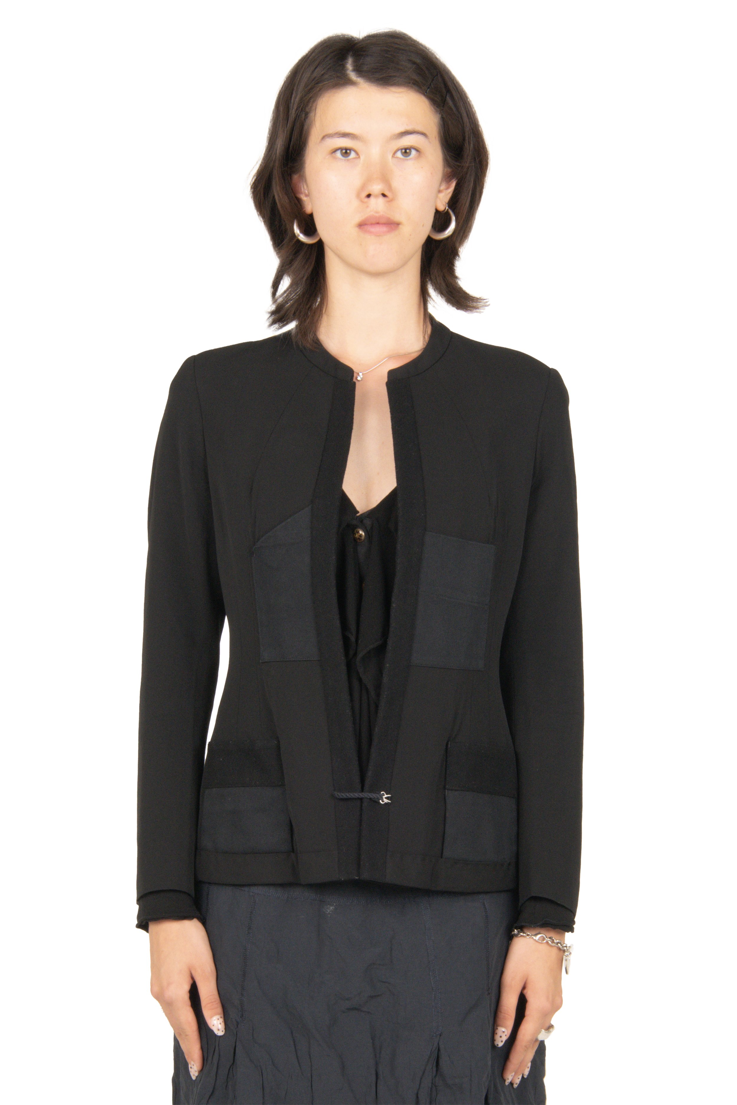 Yohji Yamamoto Black Uniform Buttonless Blazer.jpg