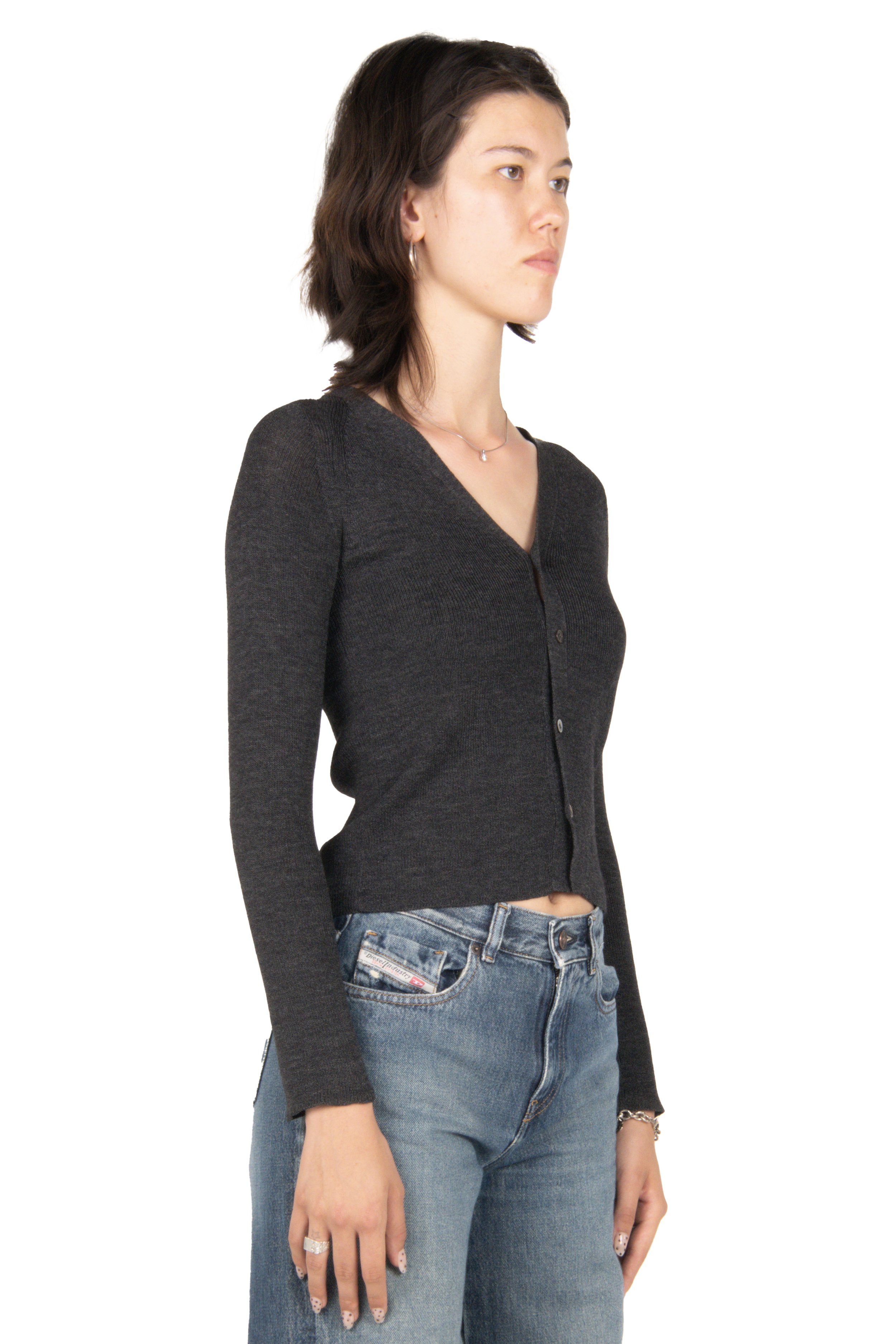 Y's Grey Wool Cardigan Side.jpg