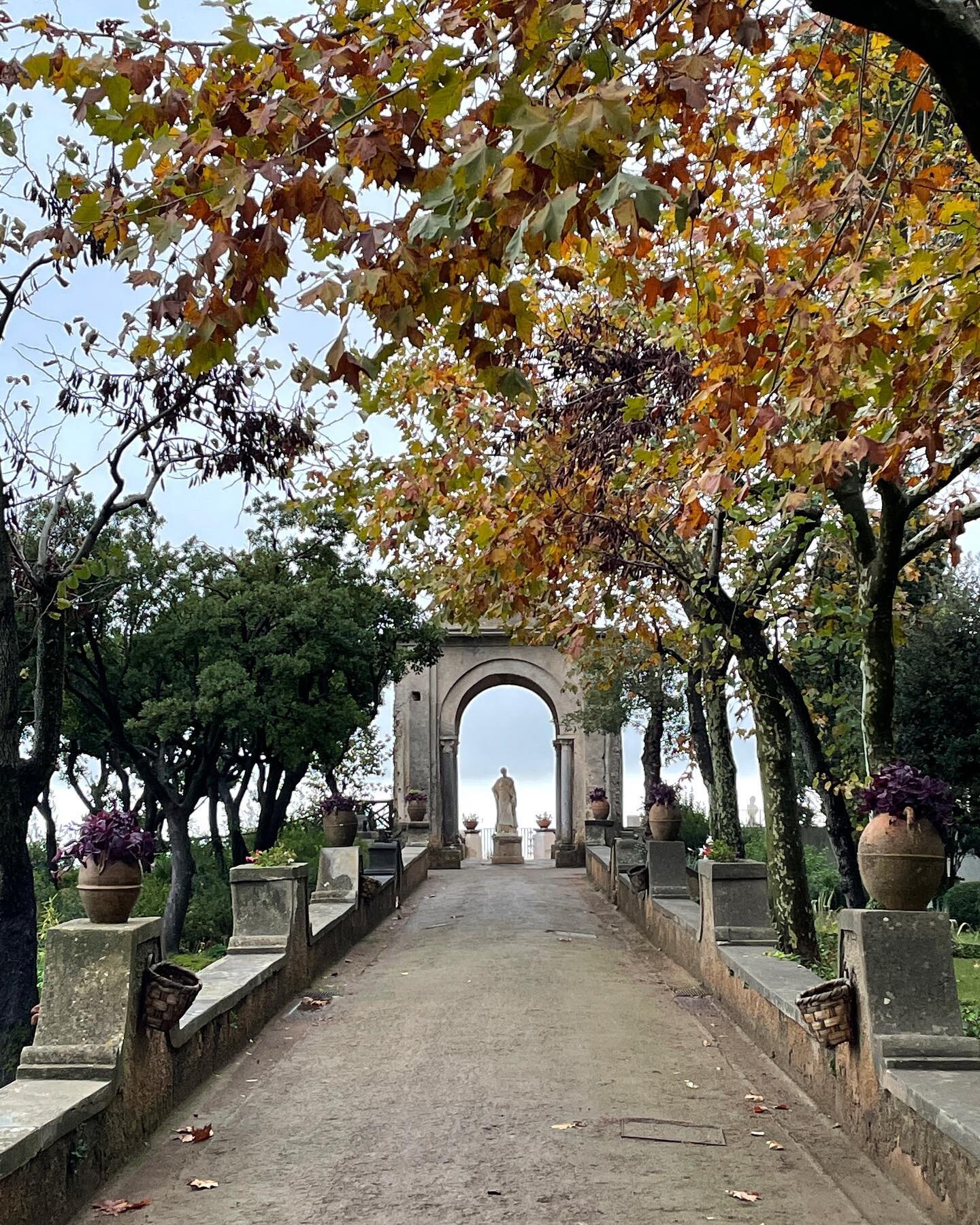 I like seeing the gardens at Villa Cimbrone, southern Italy. Nice to see such a normally sun baked space rain drenched and moody, with the flowers going over and the statues menacing. The villa has been passed down through various Italian aristocrats