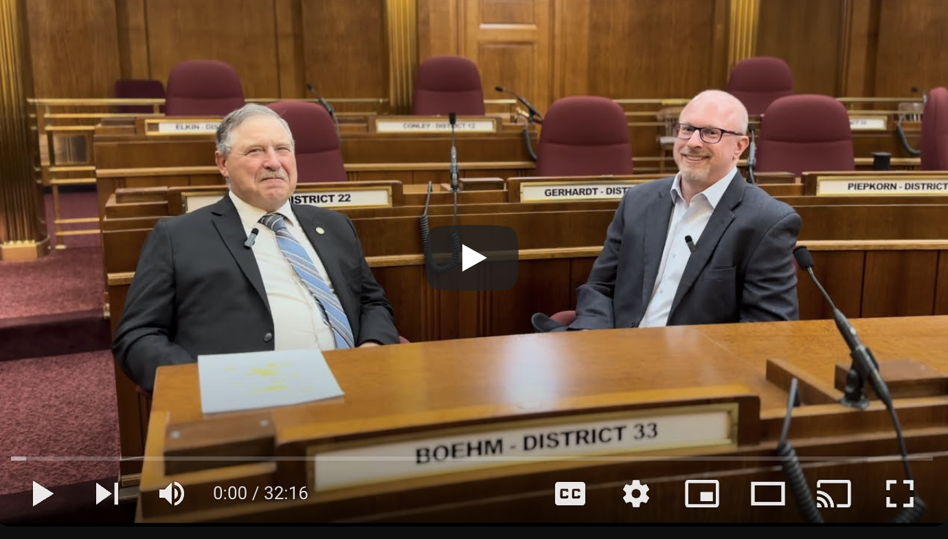 Our next interview:&nbsp;Senator Keith Boehm