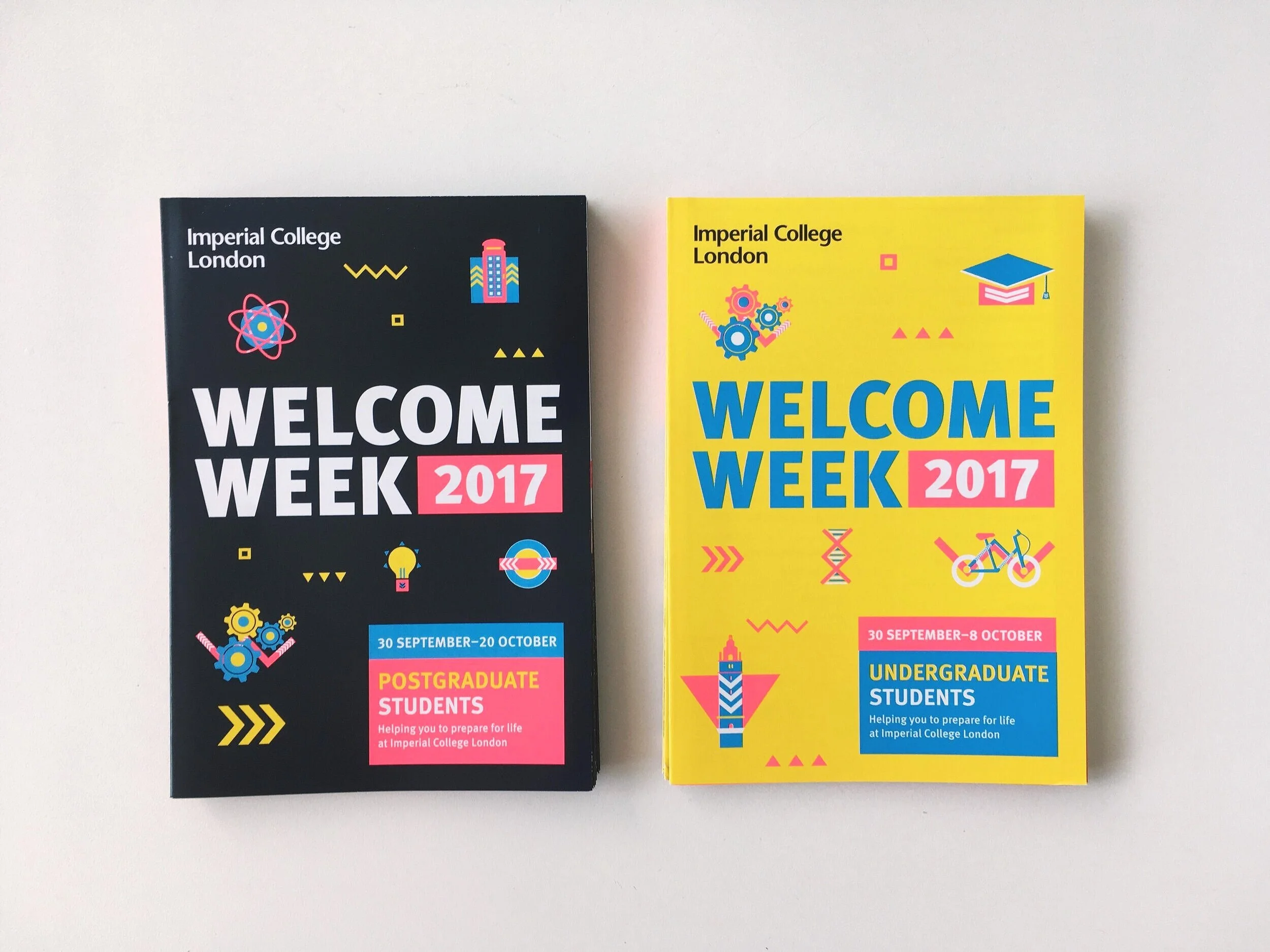 Leaflets I designed using a spot neon pink.