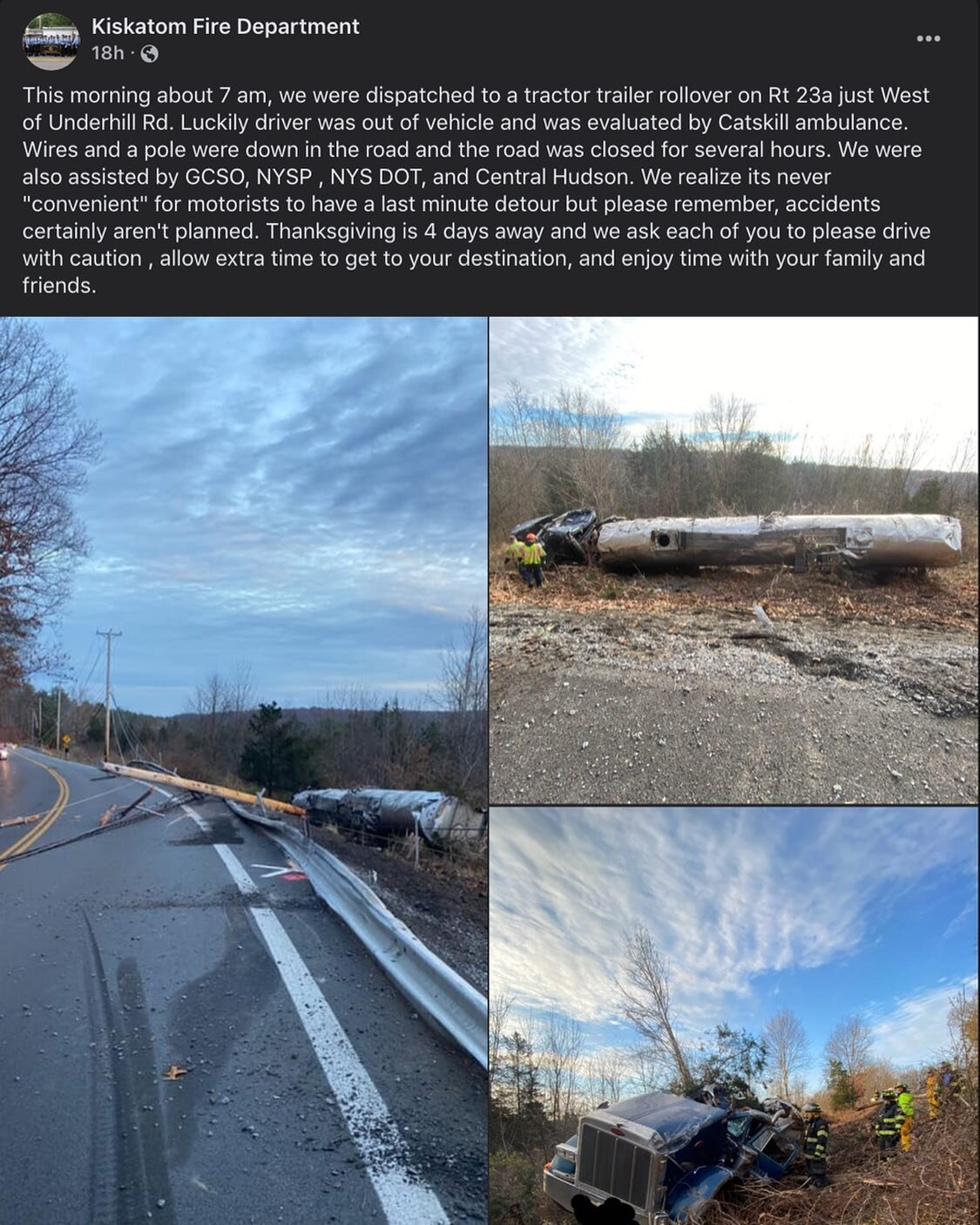 This driver was thankfully safe. 🙏 CW: mentions of traffic fatalities. 

🚨We are not being alarmist by calling out the dangers increased truck traffic will bring to our area. Though Hughes claims a few additional vehicles, these are large large 20-