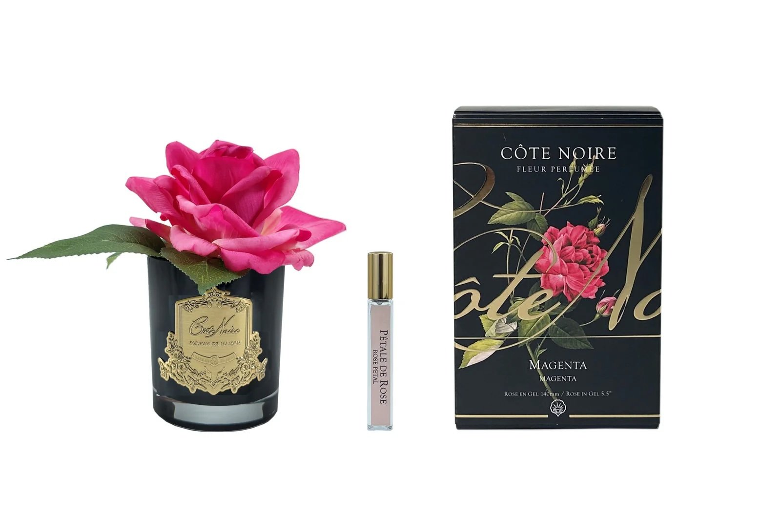 St Germain Silkerose Gavesæt - Fuchsia, Sort Vase
